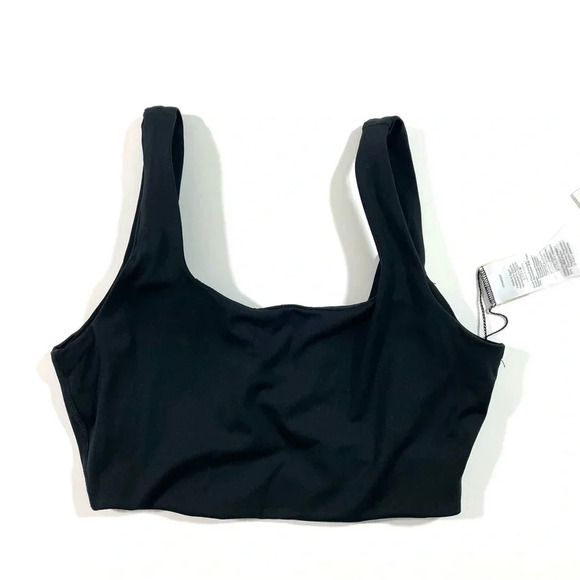 New Madewell MWL Flex Square-Neck Sports Bra Black - Picture 3 of 7